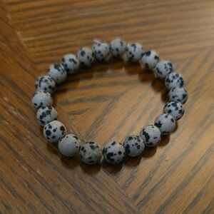 Genuine Dalmation Jasper Stretchy Bracelet
